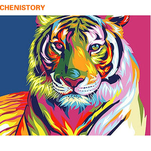 CHENISTORY Colorful Tiger DIY Painting On Canvas