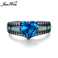 Charm Heart Zircon Opal Rings For Women