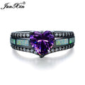 Charm Heart Zircon Opal Rings For Women