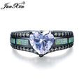 Charm Heart Zircon Opal Rings For Women